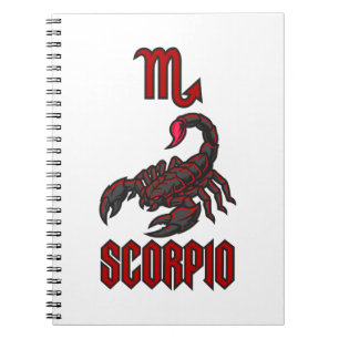 Scorpio Zodiac Crimson Scorpion Cosmic Intensity Notebook