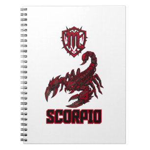 Scorpio Zodiac Crimson Scorpion Cosmic Intensity Notebook