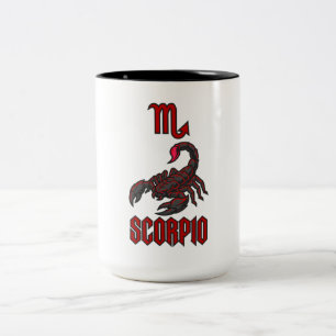 Scorpio Zodiac Crimson Scorpion Cosmic Intensity Two-Tone Coffee Mug