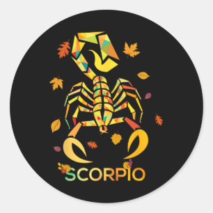 Scorpio Zodiac Fall Scorpion Birthday Classic Round Sticker