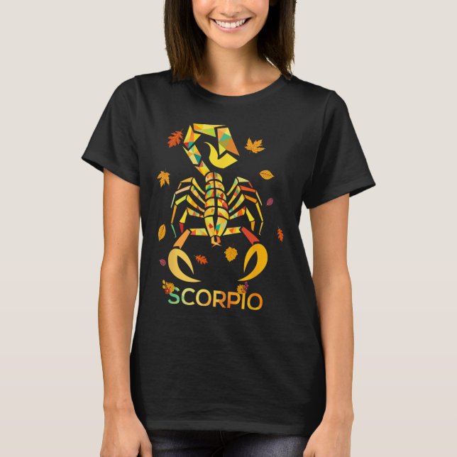 Scorpio Zodiac Fall Scorpion Birthday  T-Shirt (Front)