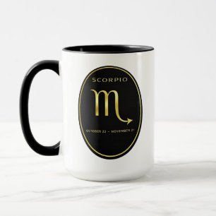 Scorpio Zodiac Gold Oval Emblem Mug Luxury Astro
