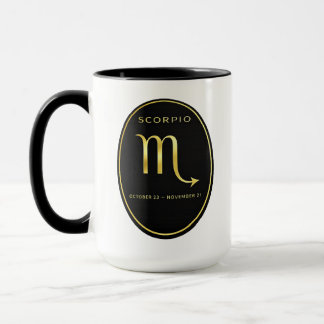 Scorpio Zodiac Gold Oval Emblem Mug | Luxury Astro