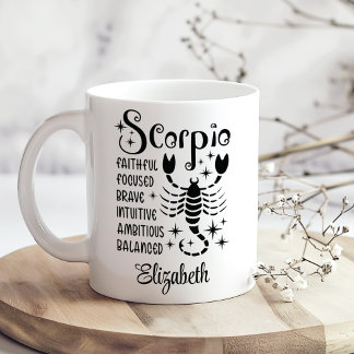 Scorpio Zodiac Horoscope Custom Name  Coffee Mug