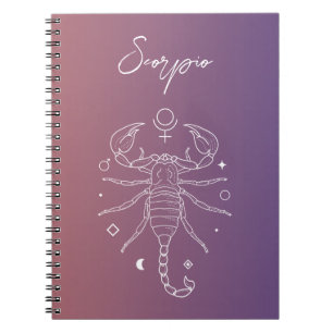Scorpio zodiac horoscope star sign gradient notebook