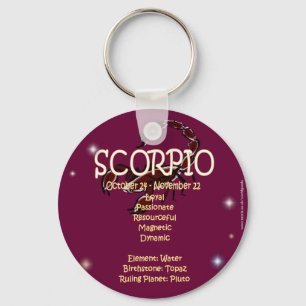 Scorpio zodiac key ring