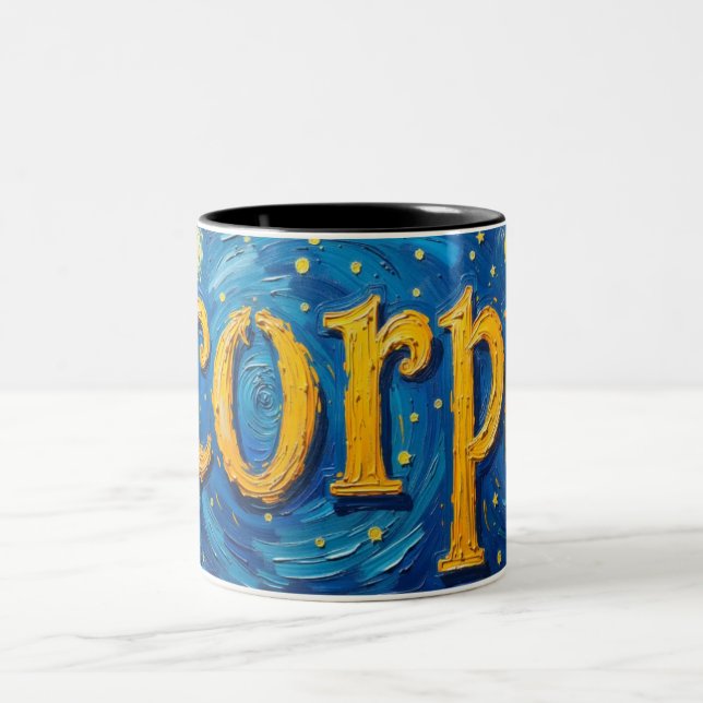 Scorpio Zodiac Mug – Starry Night Astrology Art  (Center)