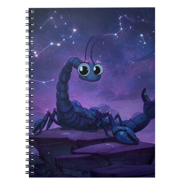 Scorpio Zodiac Notebook – Cute Cosmic Scorpion (Front)