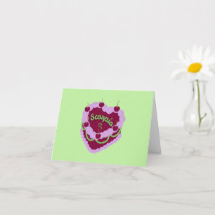 Scorpio Zodiac Pastel Heart Birthday Cake Card