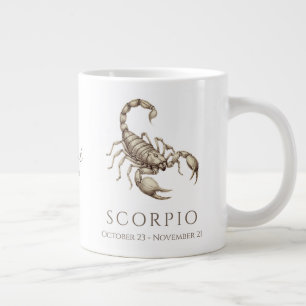 Scorpio Zodiac Personalised Name & Birth Date Large Coffee Mug