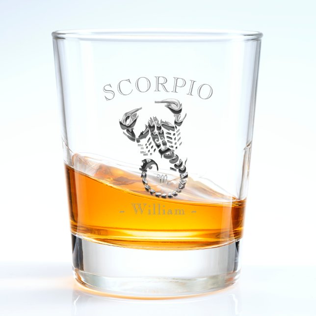 Scorpio Zodiac Sign Astrology Silver Scorpion Shot Glass (silver Scorpio scorpion shot glass)