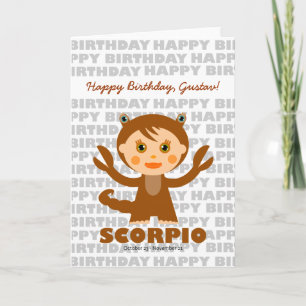 Scorpio Zodiac Sign Birthday Card