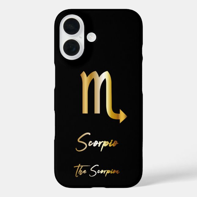 Scorpio Zodiac Sign, Black & Gold  Case-Mate iPhone Case (Back)