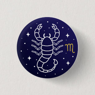 Scorpio Zodiac Sign Celestial Constellation 3 Cm Round Badge