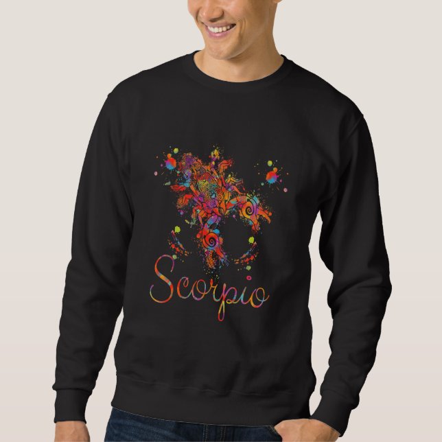 Scorpio Zodiac Sign Colorful Sweatshirt (Front)