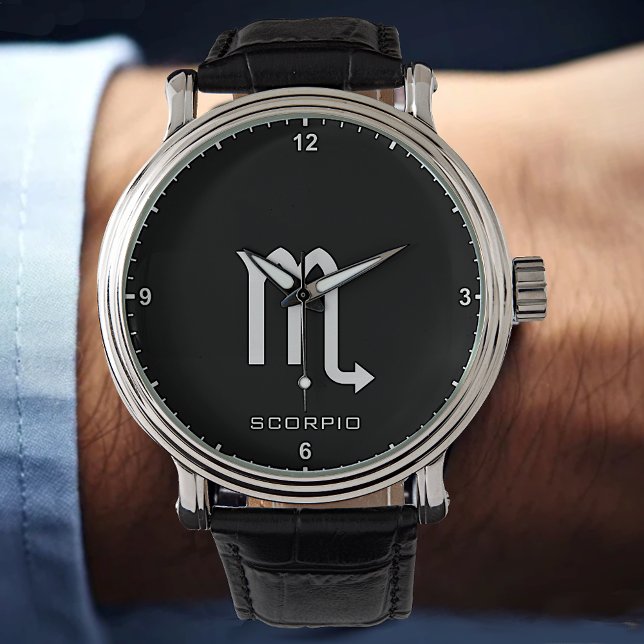 Scorpio Zodiac Sign Custom Text Simple Minimal Watch (Creator Uploaded)
