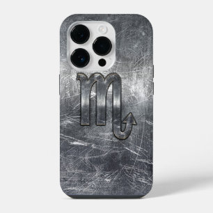 Scorpio Zodiac Sign Distressed Industrial Style iPhone 14 Pro Case