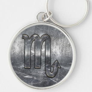 Scorpio Zodiac Sign Distressed Industrial Style Key Ring