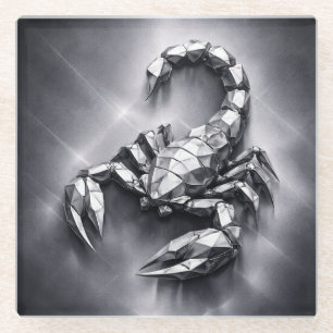 scorpio zodiac sign glass coaster