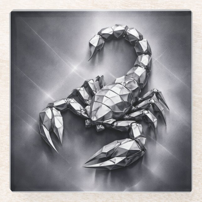 scorpio zodiac sign glass coaster (Front)