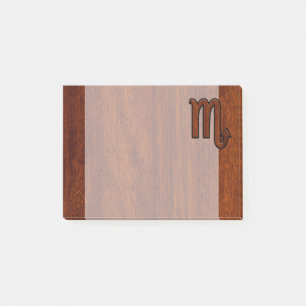Scorpio Zodiac Sign in Mahogany Brown Style Post-it Notes