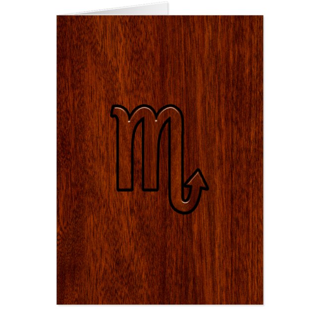 Scorpio Zodiac Sign in Mahogany Style (Front)