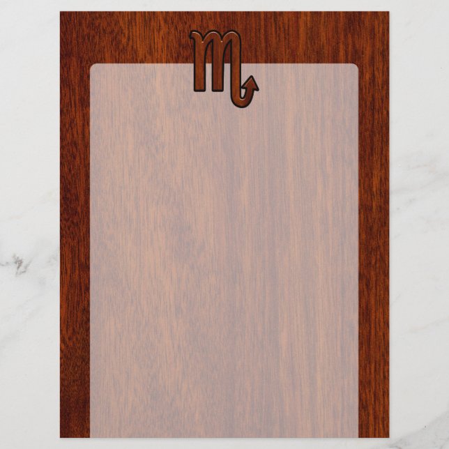 Scorpio Zodiac Sign in Mahogany Style Decor (Front)