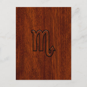 Scorpio Zodiac Sign in Mahogany Style Postcard