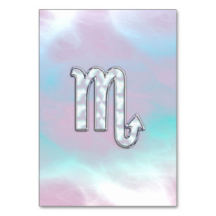 Scorpio Zodiac Sign in Mother of Pearl Style Table Number