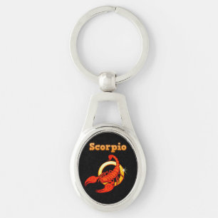 Scorpio zodiac sign key ring
