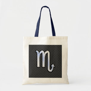 Scorpio Zodiac Sign on Carbon Fibre Astrology Tote Bag