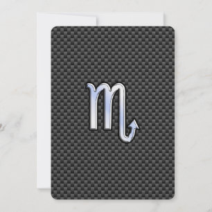 Scorpio Zodiac Sign on Carbon Fibre Print
