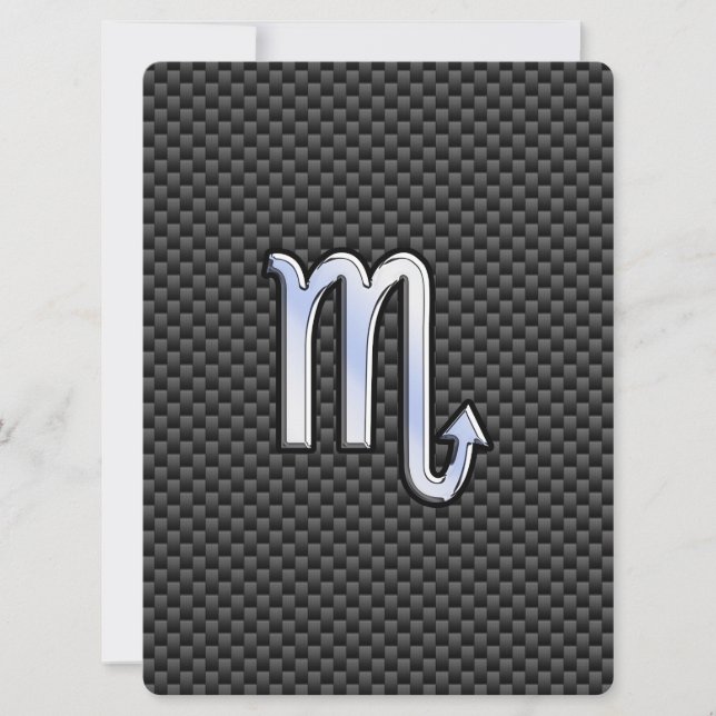Scorpio Zodiac Sign on Carbon Fibre Print (Front)