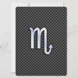 Scorpio Zodiac Sign on Carbon Fibre Print
