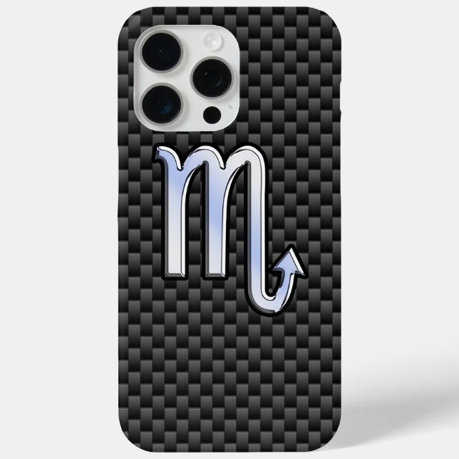Scorpio Zodiac Sign on Carbon Fibre Print Case-Mate iPhone Case (Back)
