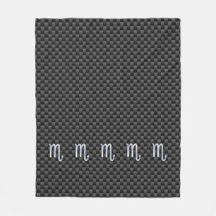 Scorpio Zodiac Sign on Carbon Fibre Print Fleece Blanket