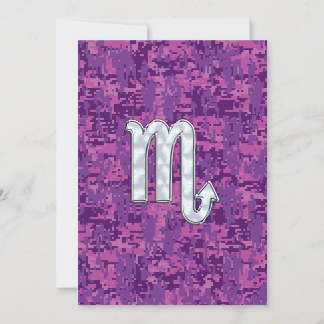 Scorpio Zodiac Sign on Pink Digital Camo (Front)