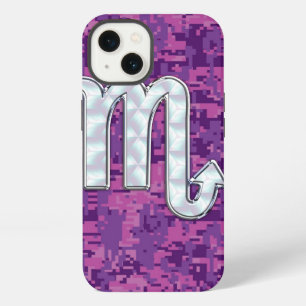 Scorpio Zodiac Sign on Pink Fuchsia Digital Camo iPhone Case