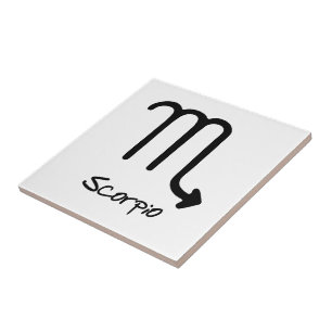 Scorpio Zodiac Sign on White Background Ceramic Tile