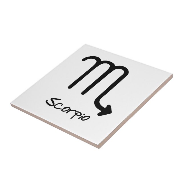 Scorpio Zodiac Sign on White Background Ceramic Tile (Side)