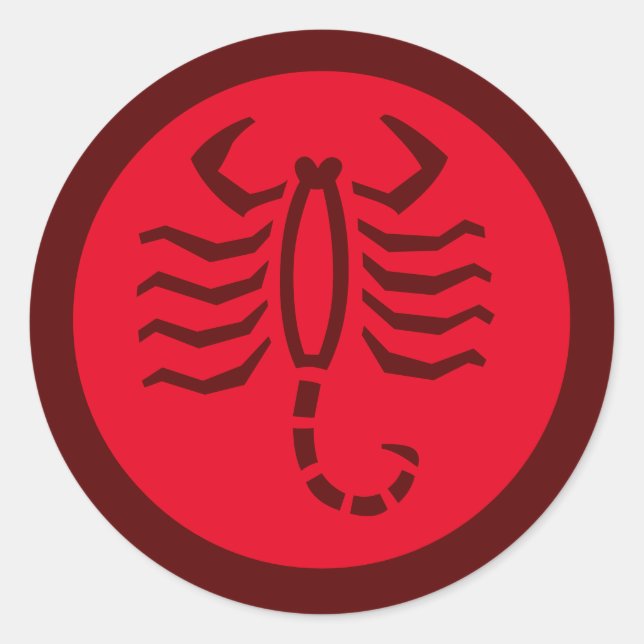 Scorpio Zodiac Sign Red Classic Round Sticker (Front)