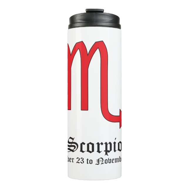 Scorpio zodiac sign thermal tumbler (Front)