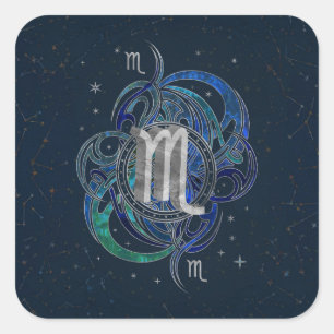 Scorpio Zodiac Sign Water element Square Sticker