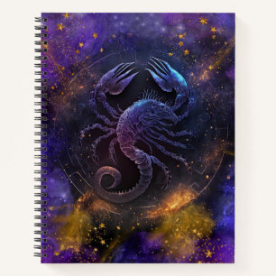 Scorpio Zodiac Sign Watercolor Design Notebook