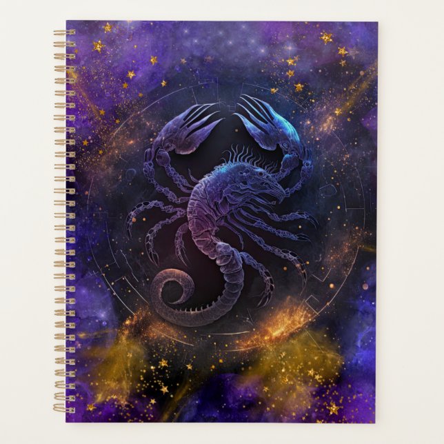 Scorpio Zodiac Sign Watercolor Design Planner (Front)