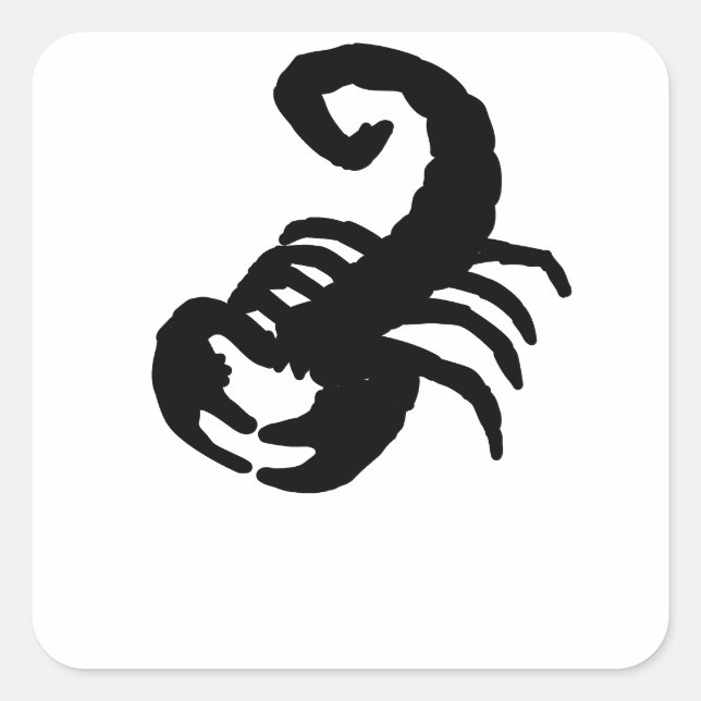 Scorpio Zodiac Silhouette Square Sticker (Front)