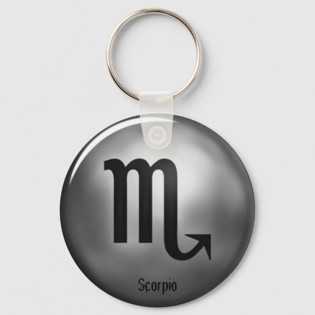 Scorpio Zodiac Silver Colour Keychain (Front)