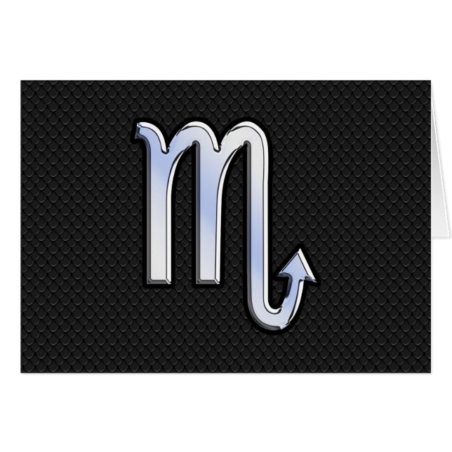 Scorpio Zodiac Silver Sign black snake skin (Front Horizontal)