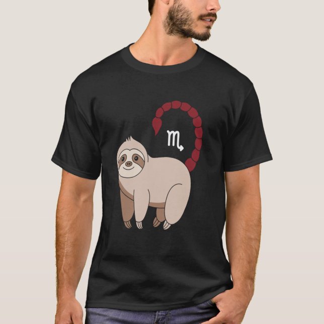 Scorpio Zodiac Sloth T-Shirt (Front)