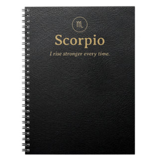 Scorpio Zodiac Spiral Notebook - Faux Leather Look